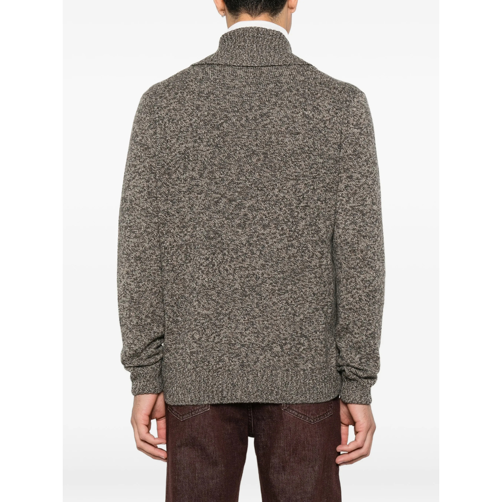 Zip-Up Marl-Knit Cardigan
