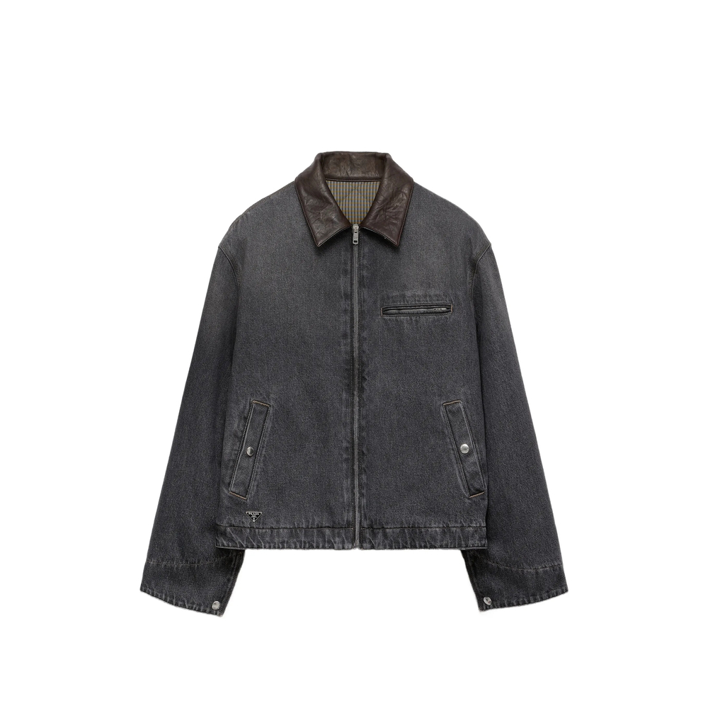 Prada Black Denim Blouson Jacket