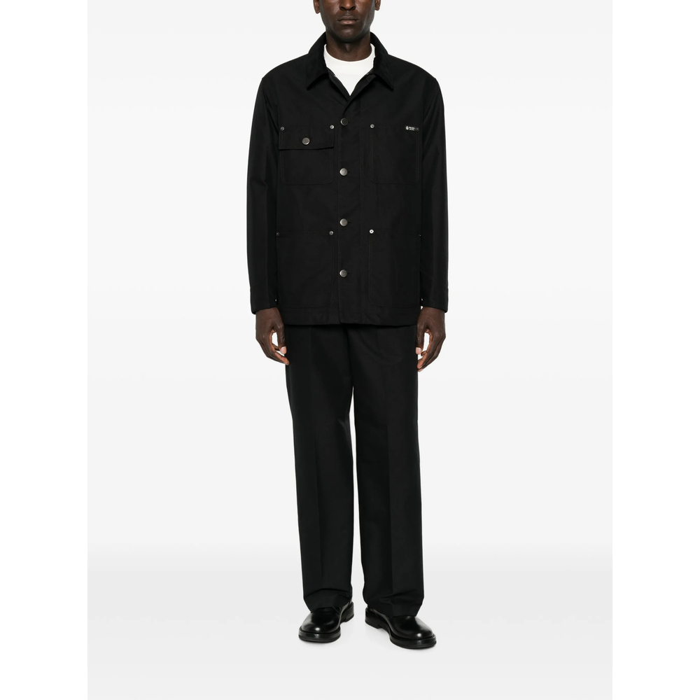 Corduroy-Collar Logo-Plaque Jacket
