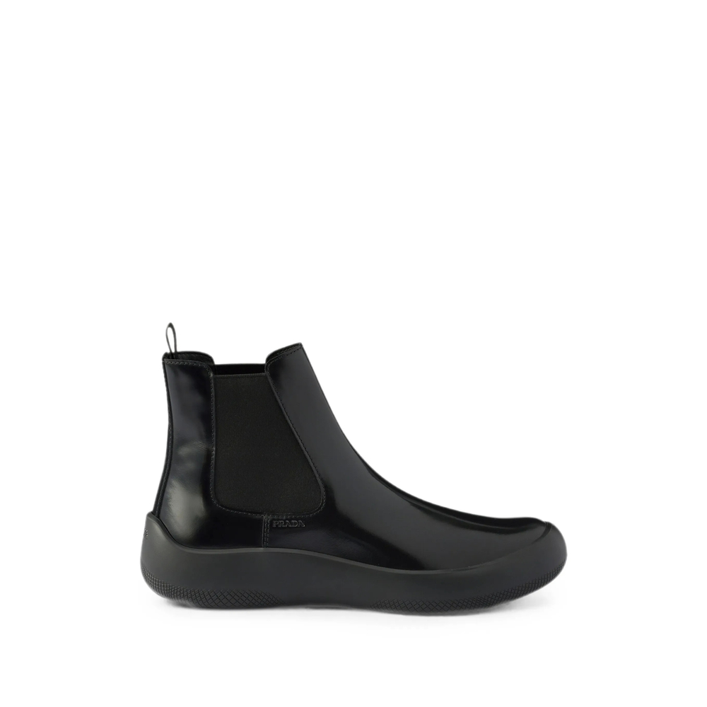 Prada Brushed Leather Chelsea Boots