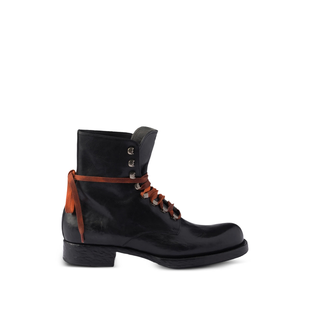 Prada Leather Laced Booties