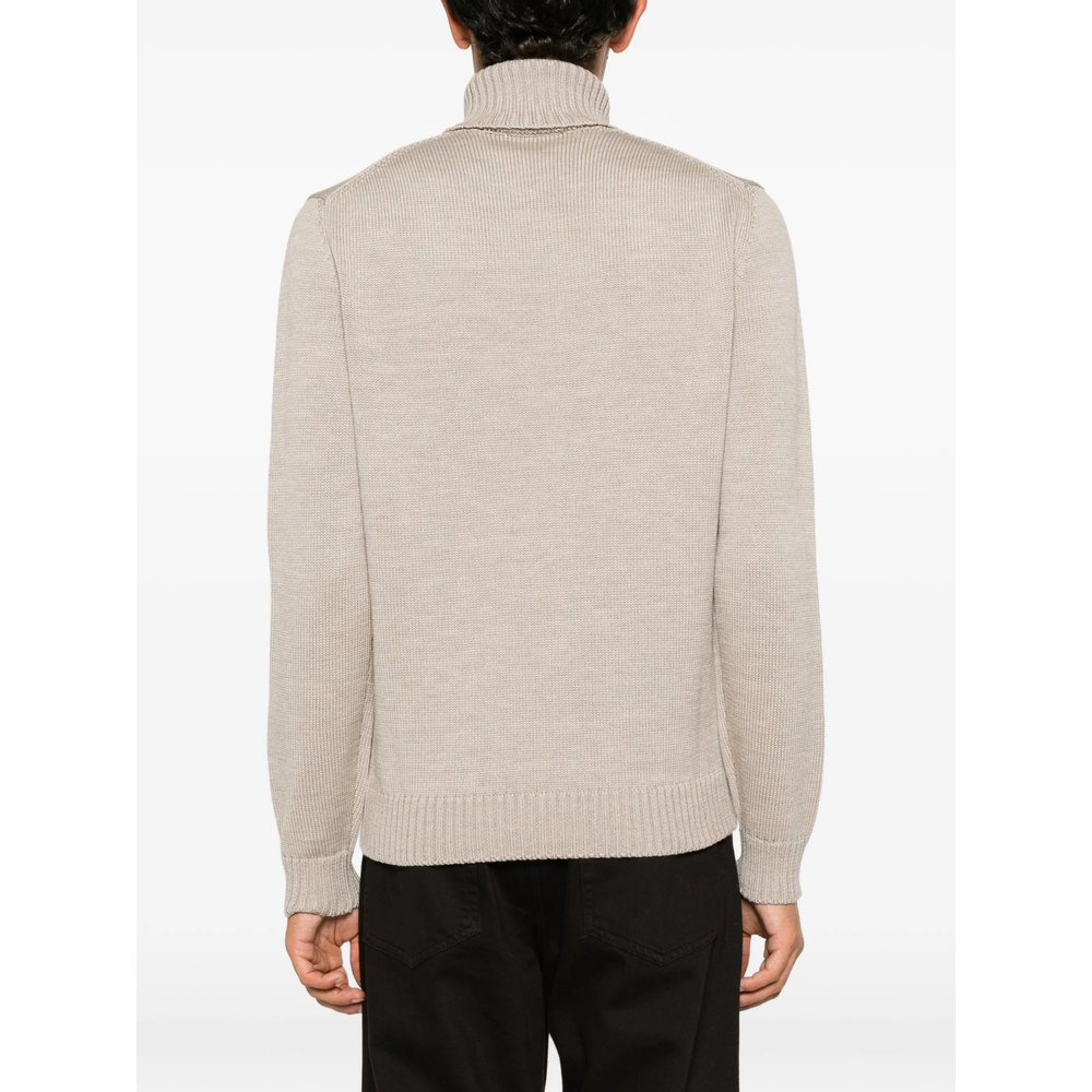 Ribbed-Knit Roll-Neck Sweater