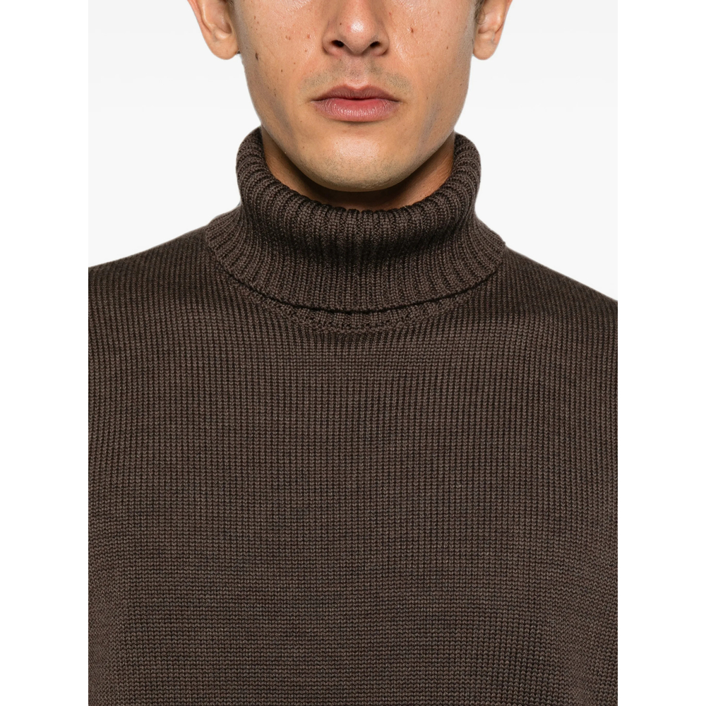 Roll-Neck Ribbed-Trim Sweater