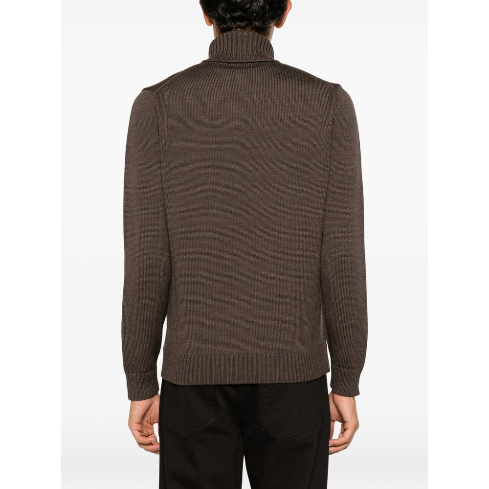 Roll-Neck Ribbed-Trim Sweater