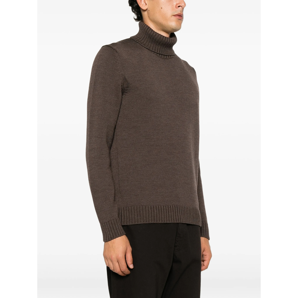 Roll-Neck Ribbed-Trim Sweater