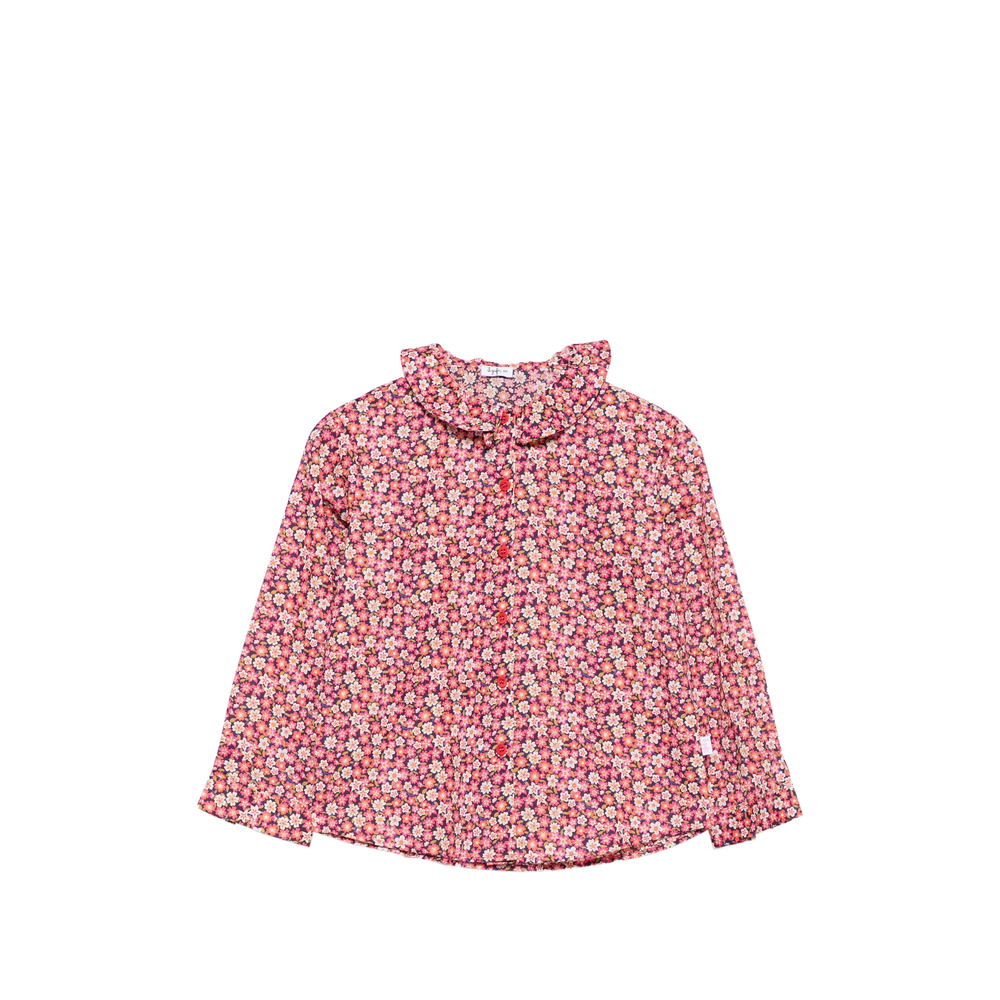 Il Gufo Floral-print Ruffled Shirt