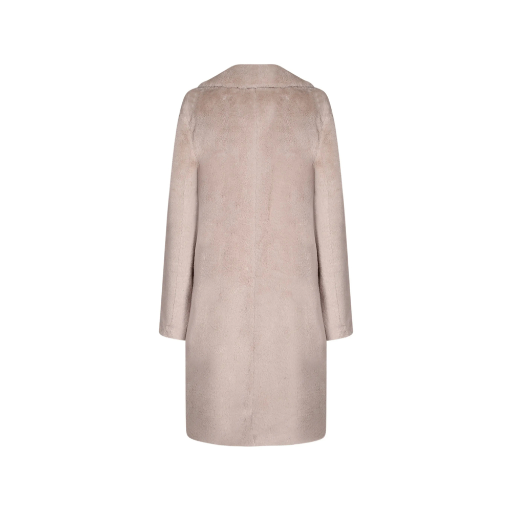 Faux-Fur Notched-Lapels Coat