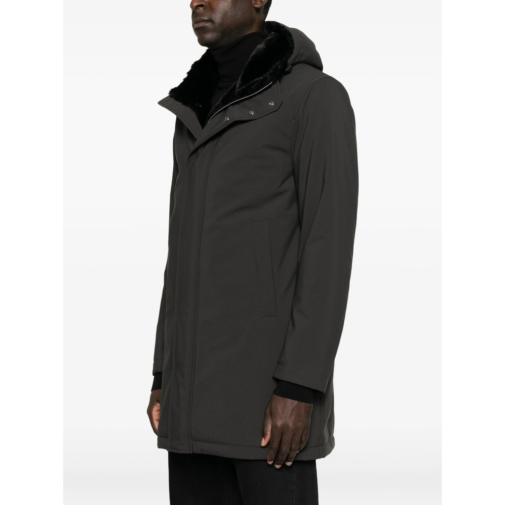 Faux-Fur Collar Hooded Parka