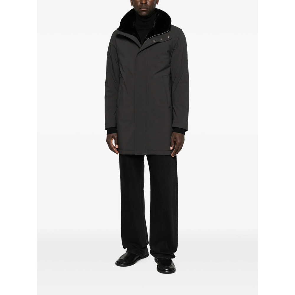 Faux-Fur Collar Hooded Parka