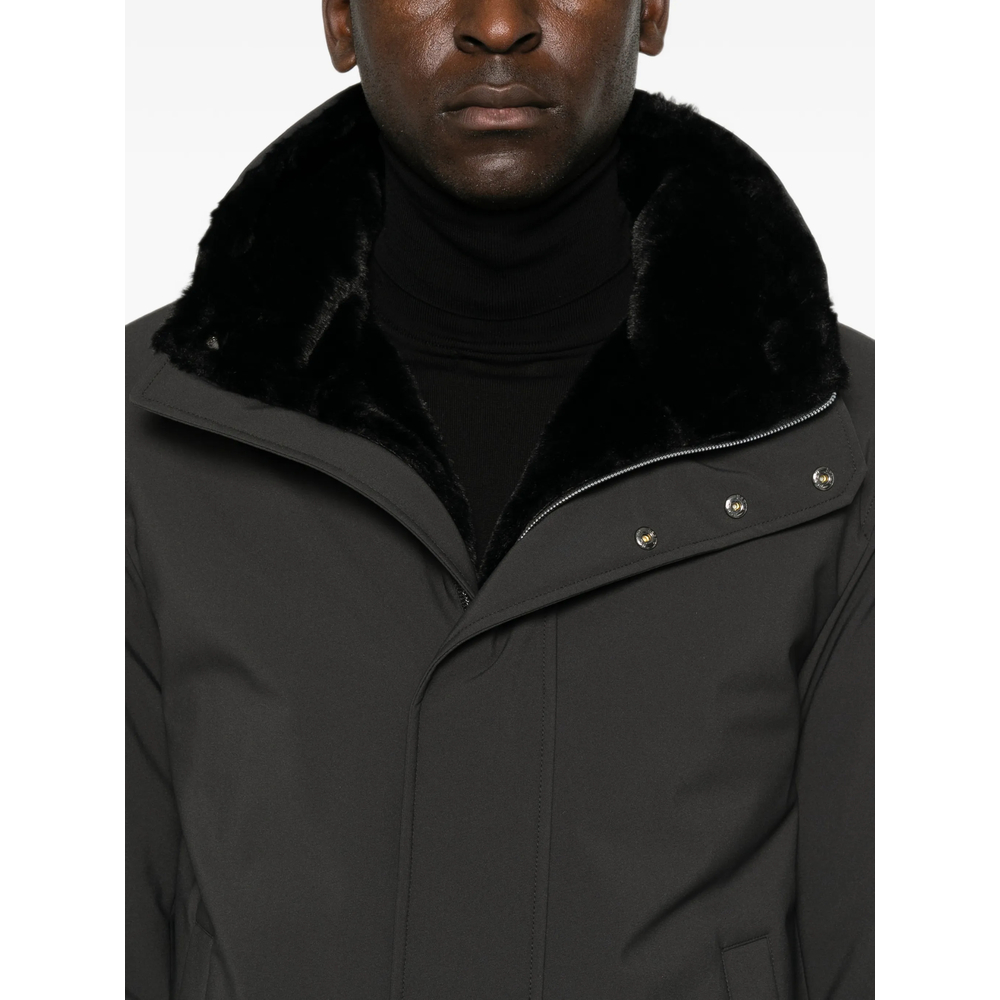 Faux-Fur Collar Hooded Parka