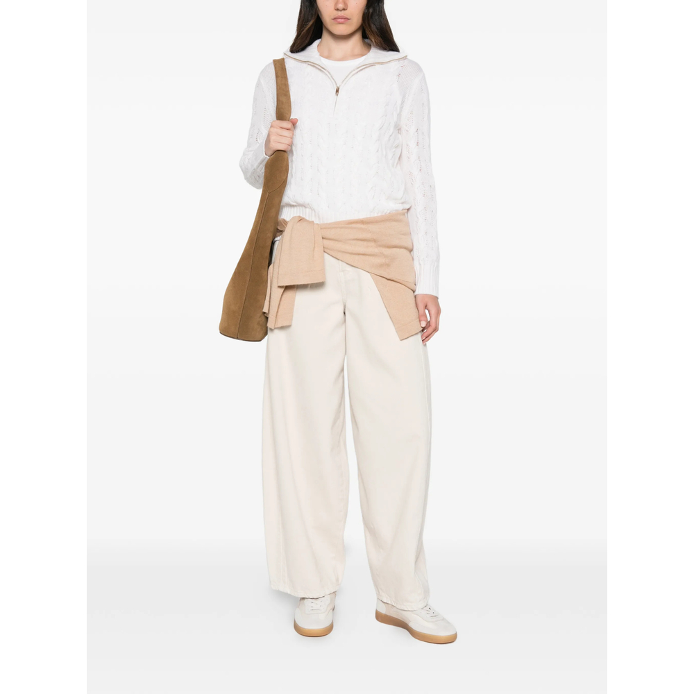 Studio Cable-Knit Quarter-Zip Sweater