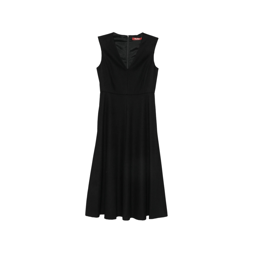 Max Mara Studio V-neck Sleeveless Midi Dress