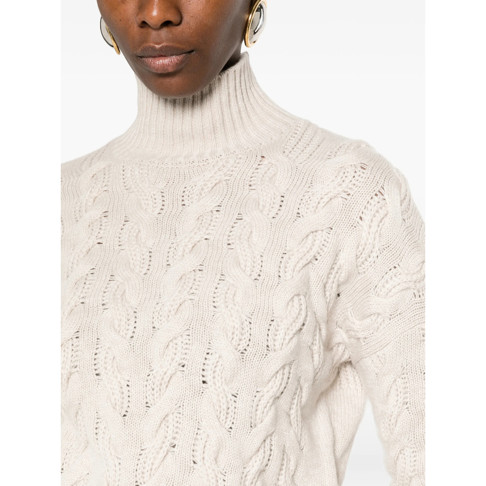 Studio Cosmo Cable-Knit High-Neck Sweater