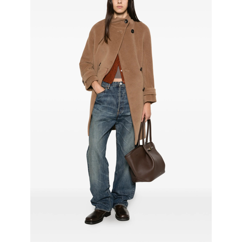 Studio Double-Breasted Buttoned-Cuff Coat