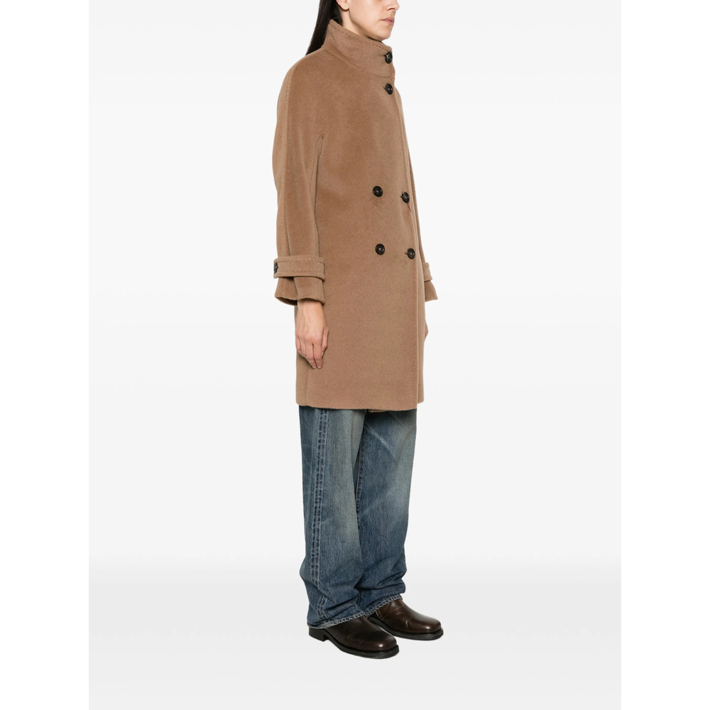 Studio Double-Breasted Buttoned-Cuff Coat