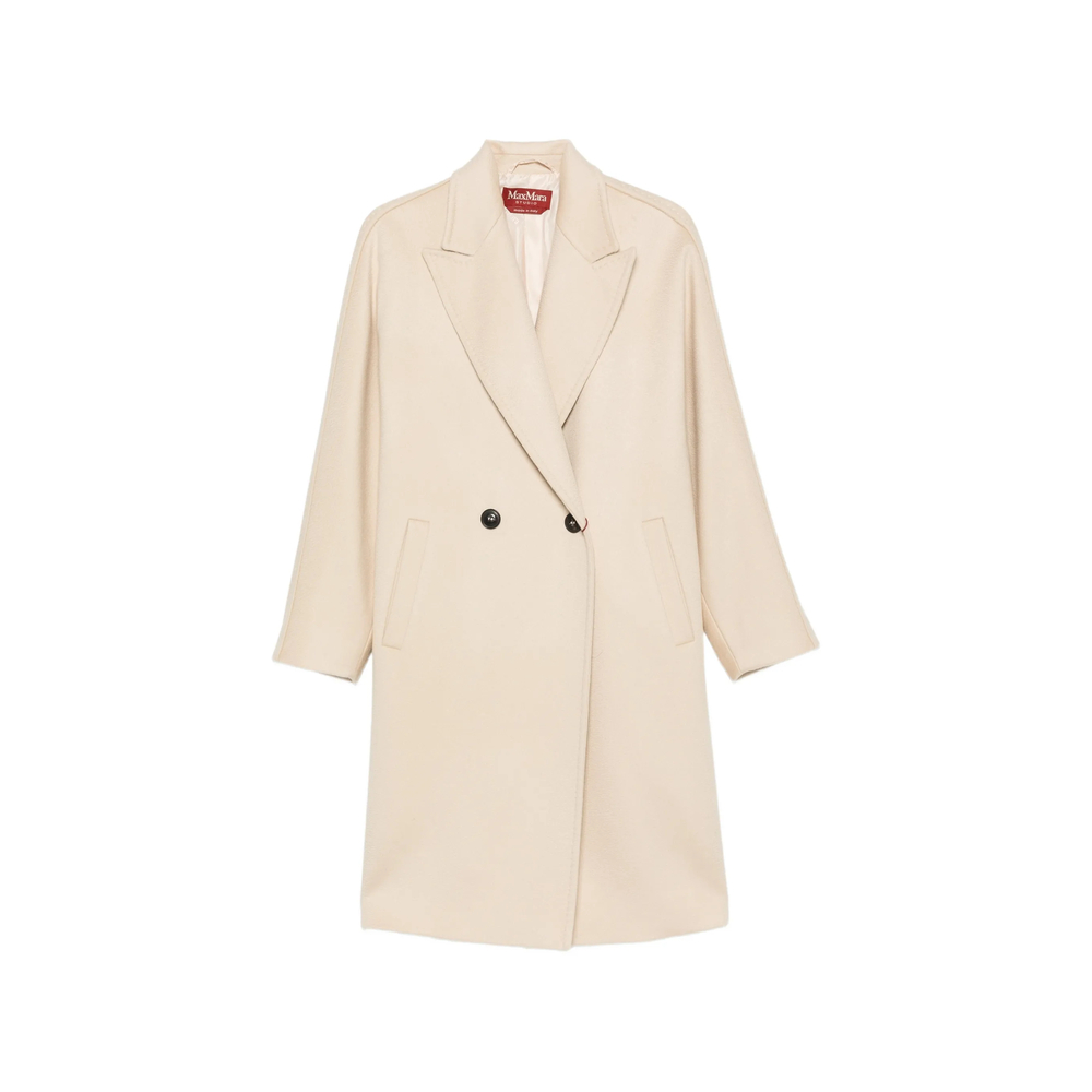 Studio Double-Breasted Peaked-Lapel Coat