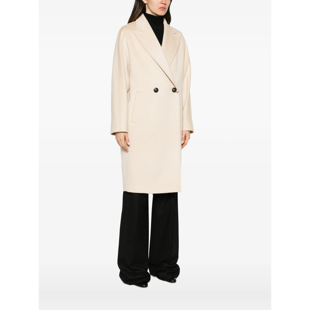 Studio Double-Breasted Peaked-Lapel Coat