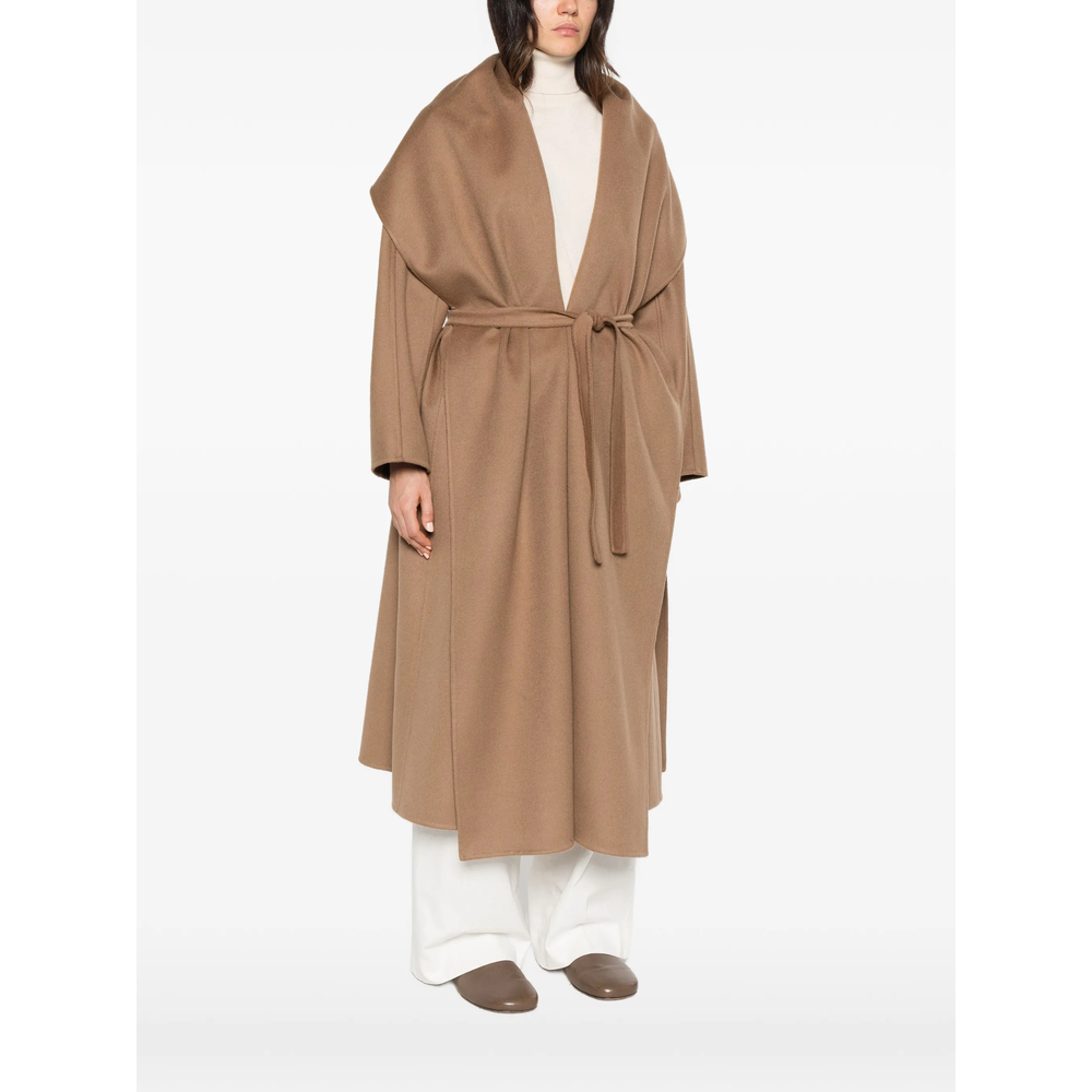 Atelier Belted Shawl-Collar Coat