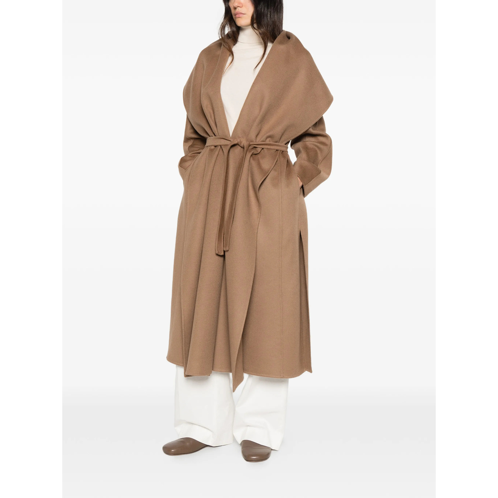 Atelier Belted Shawl-Collar Coat
