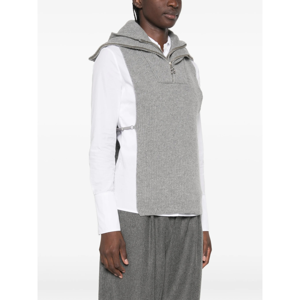 Ribbed-Knit Hooded Knit