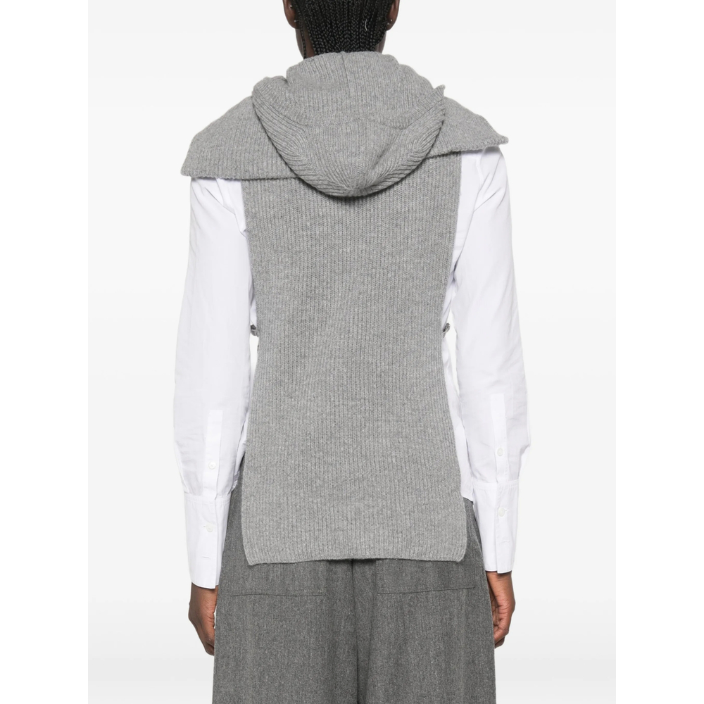 Ribbed-Knit Hooded Knit