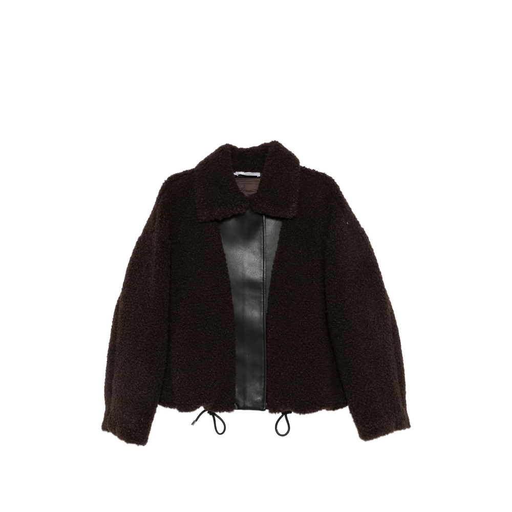 Sportmax Buckle-detail Teddy-effect Coat