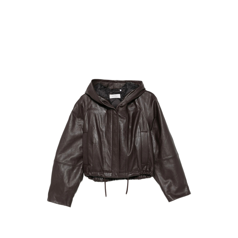 Sportmax Hooded Leather Jacket