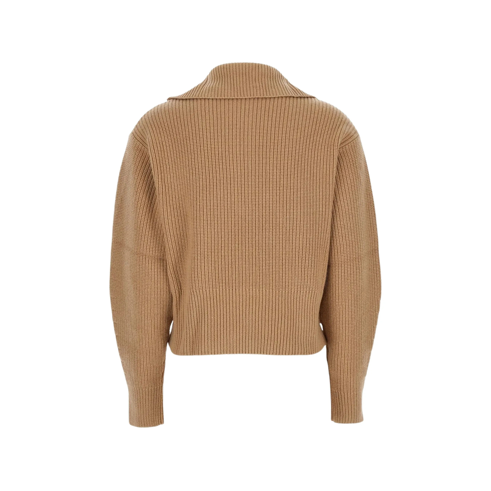 Pontile Ruffled-Collar Ribbed-Knit Sweater
