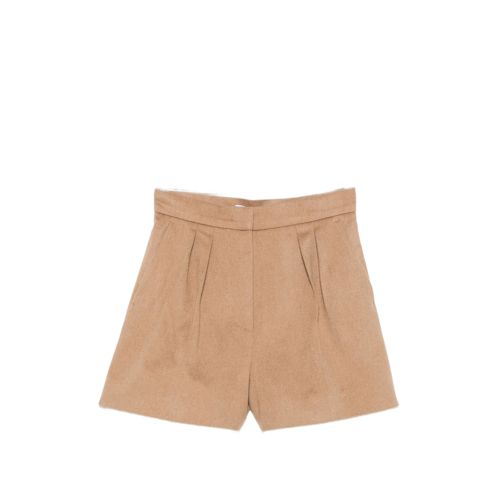 Max Mara Pleated Camel-hair Shorts