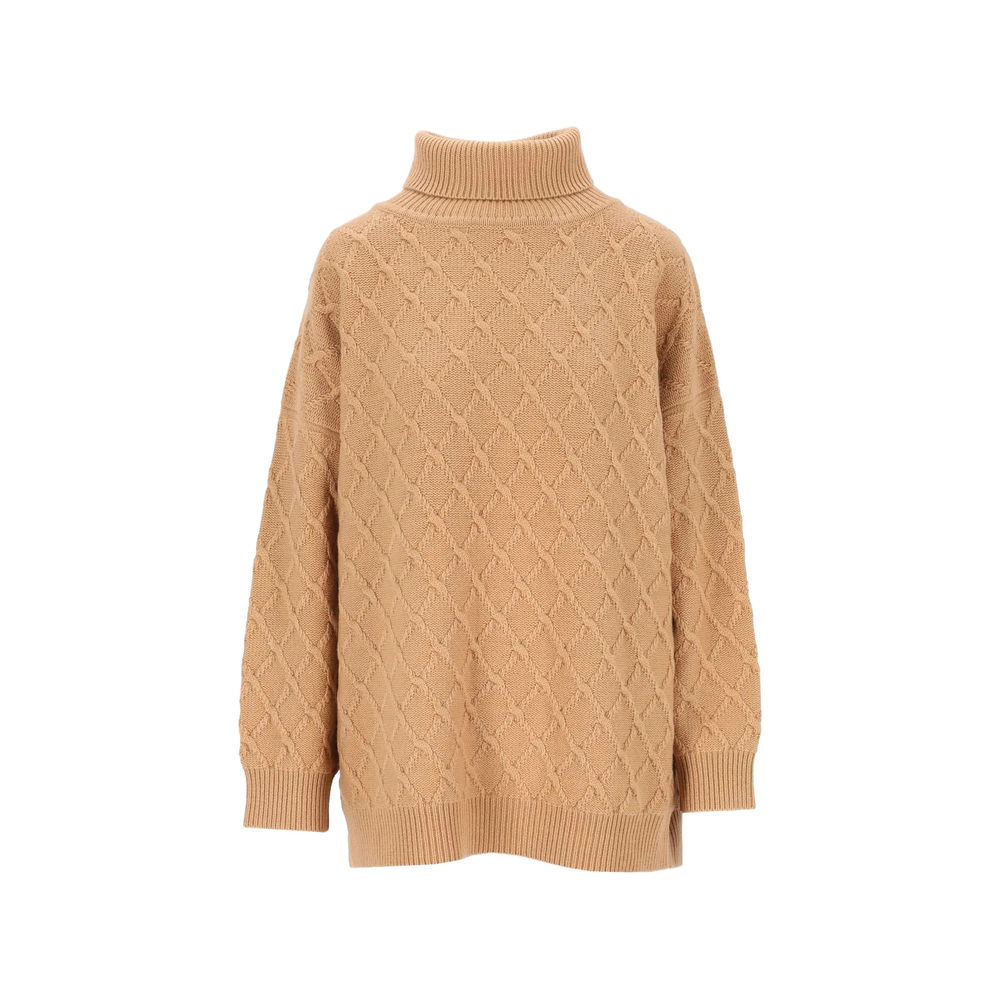 Oversized Diamond Wool And Cashmere Sweater