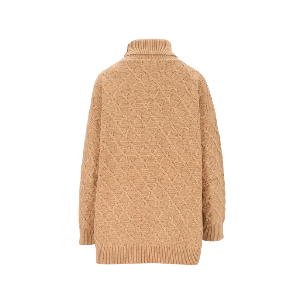 Oversized Diamond Wool And Cashmere Sweater