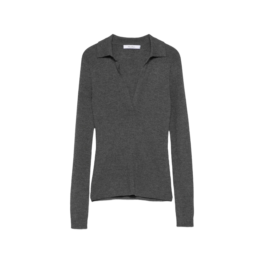 Max Mara Angel Ribbed-knit V-neck Sweater