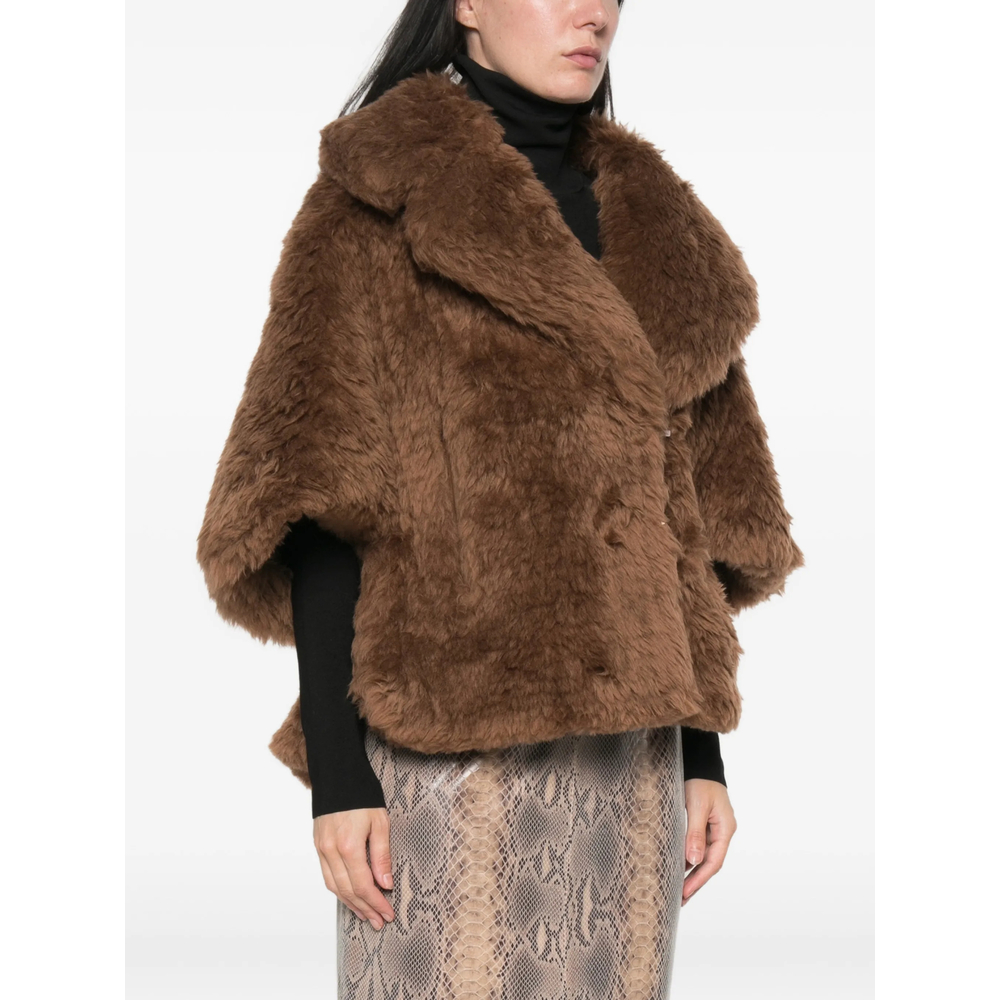 Double-Breasted Faux-Fur Jacket