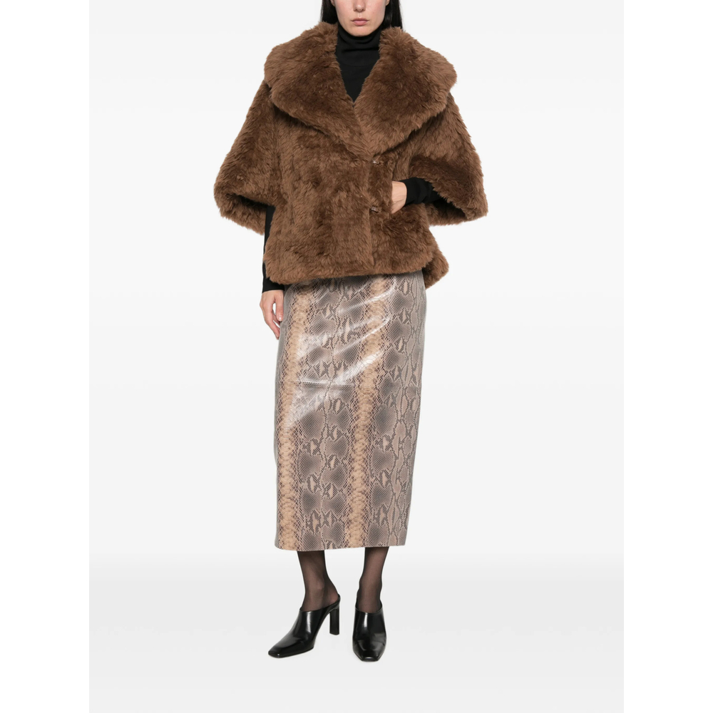 Double-Breasted Faux-Fur Jacket
