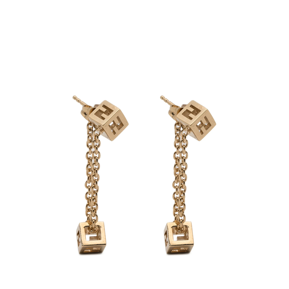Fendi FF-logo Cube Drop Earrings