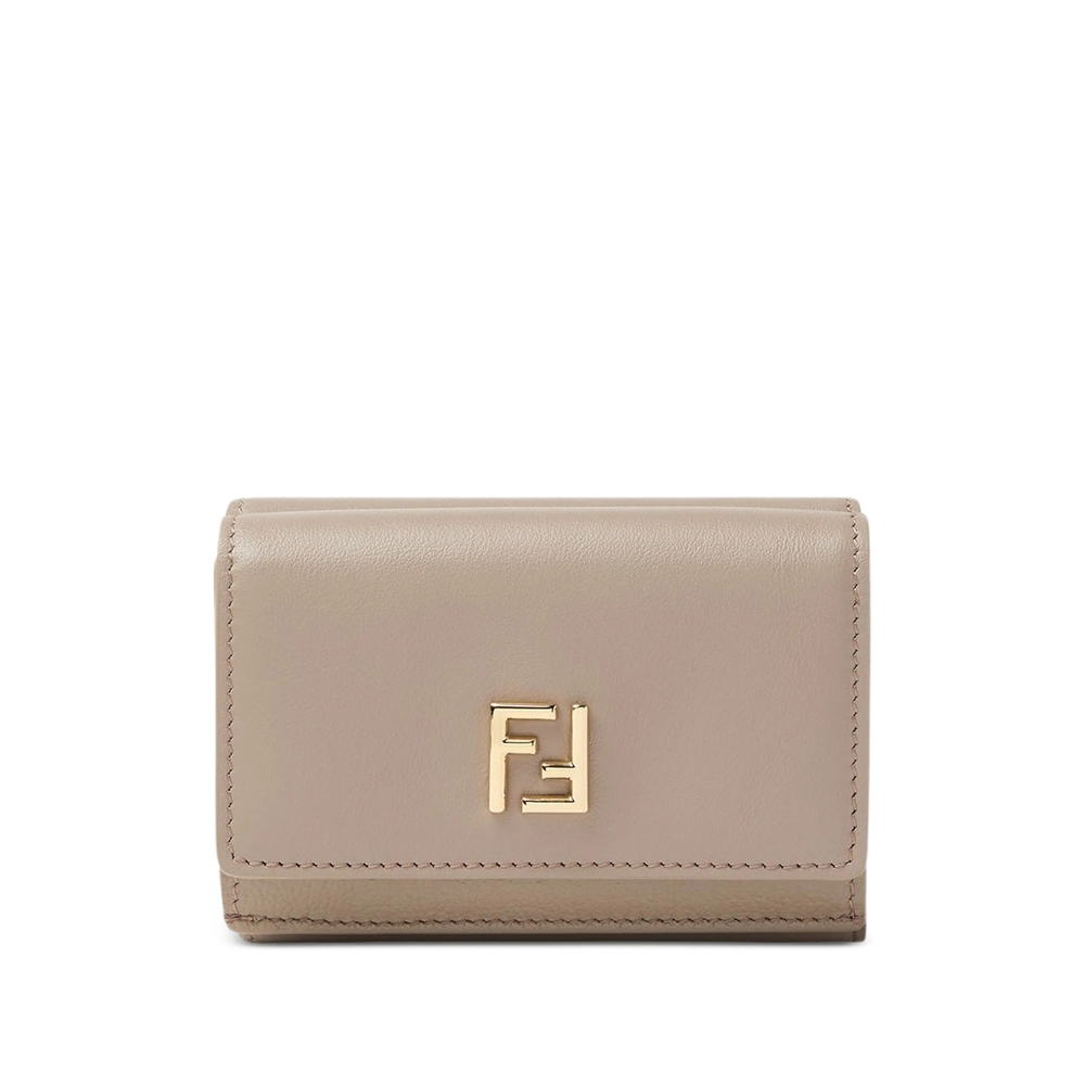 Fendi Ff Mini Tri-fold Wallet In Neutrals