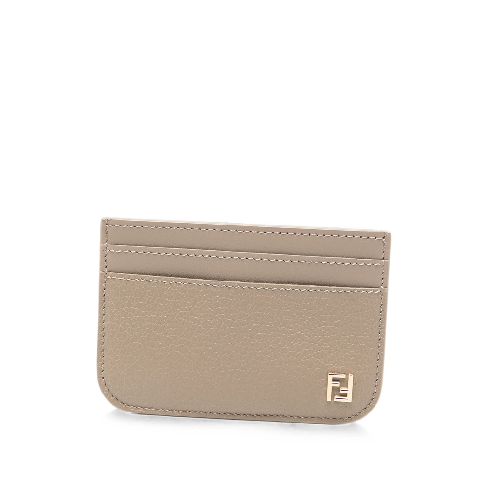 Fendi Logo-plaque Cardholder In Neutrals