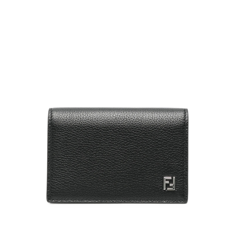 Fendi Logo-plaque Pebbled-leather Wallet