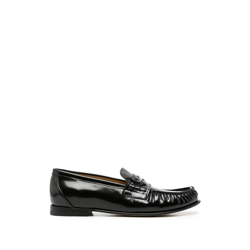Fendi Scrunch Leather Loafers