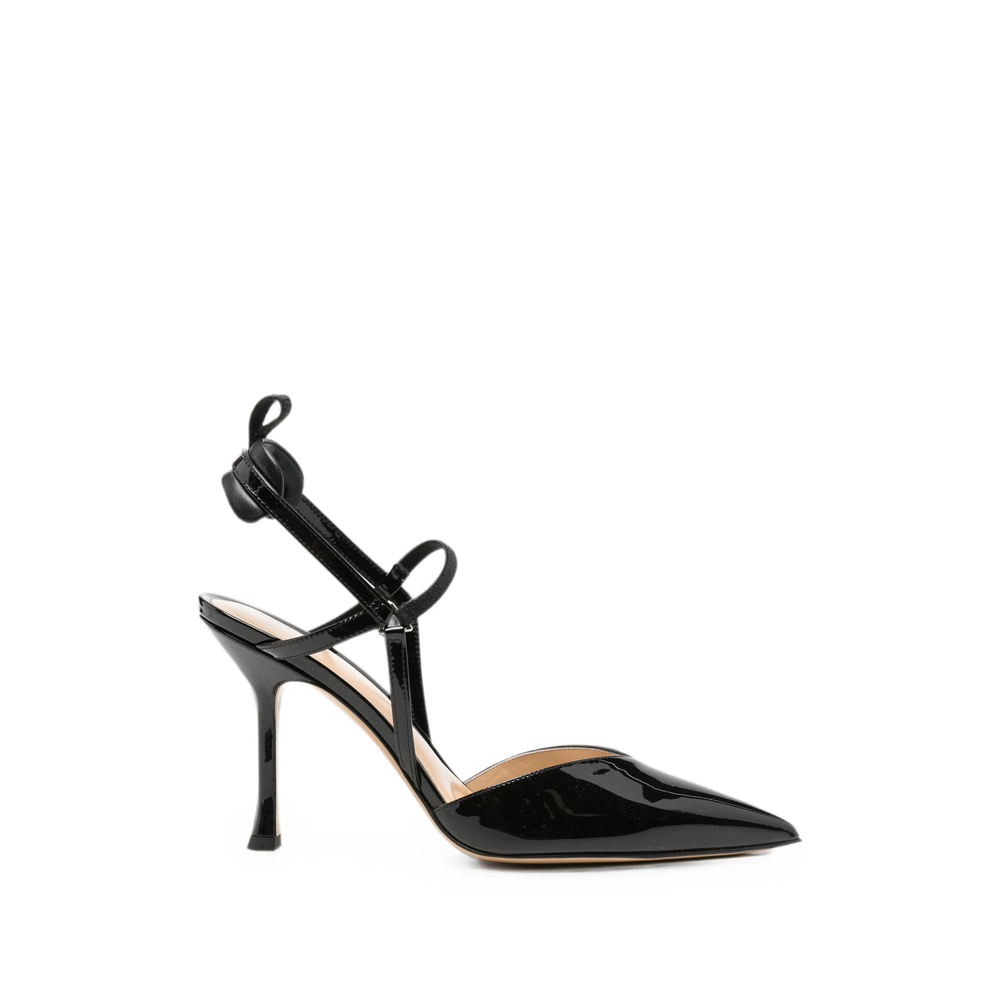 Fendi Very Colibrì Black Patent Leather High-heeled Slingbacks Pumps