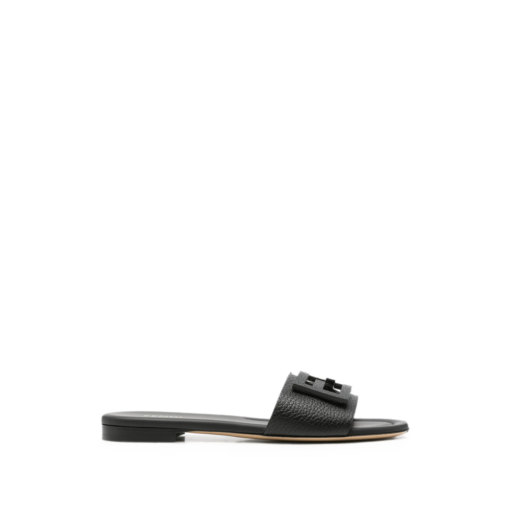 Fendi Tube Burgudy Leather Slides