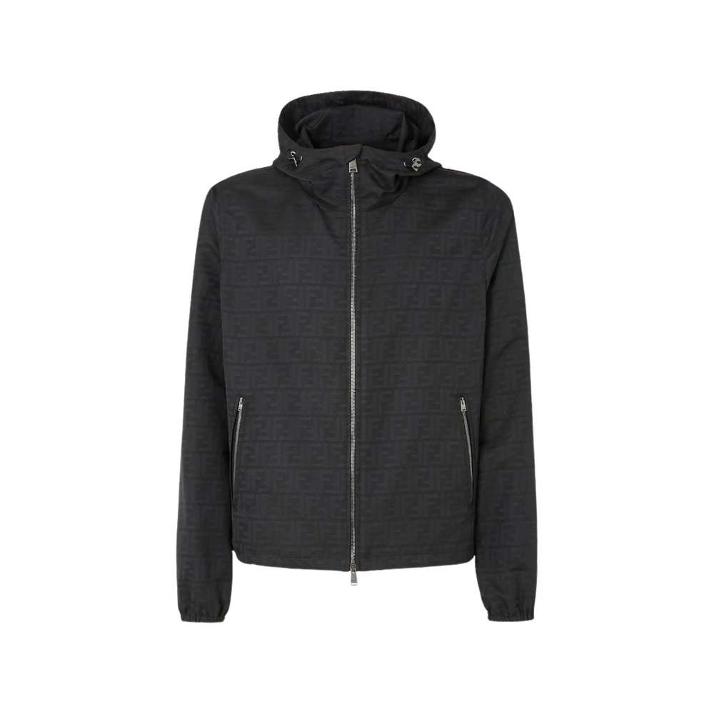 Fendi Black FF Zucca Jacquard Nylon Blouson