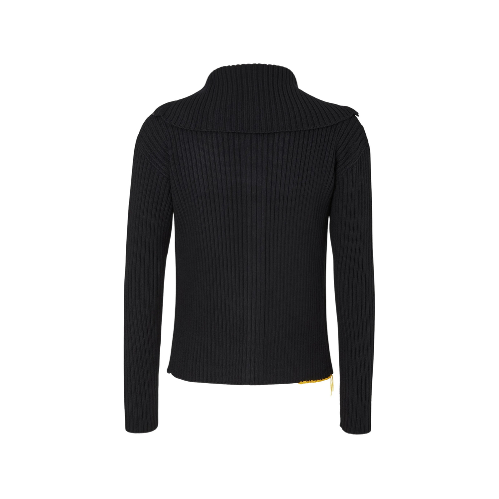 Ribbed-Knit Zip-Up Sweater