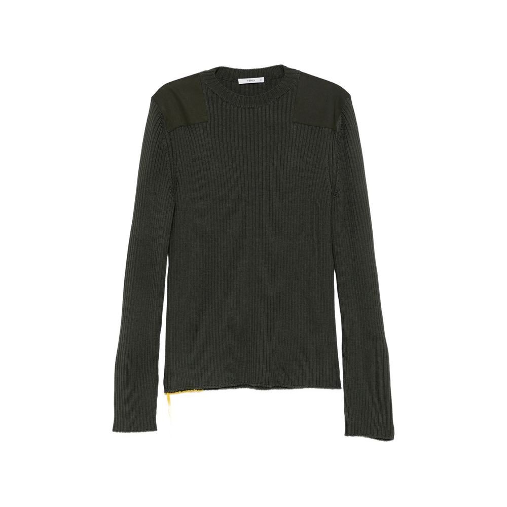Fendi Ribbed-knit Shoulder-patch Sweater