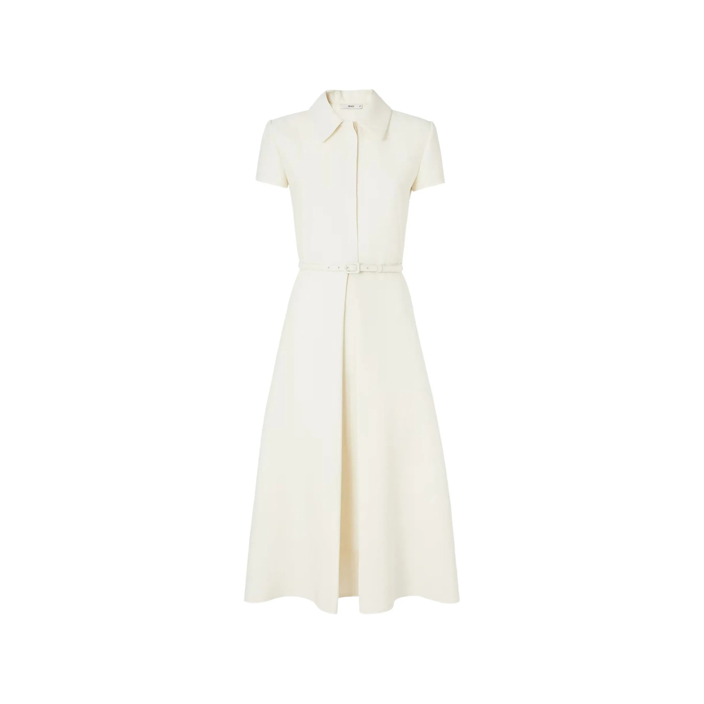 Fendi Ivory Wool And Silk Dress