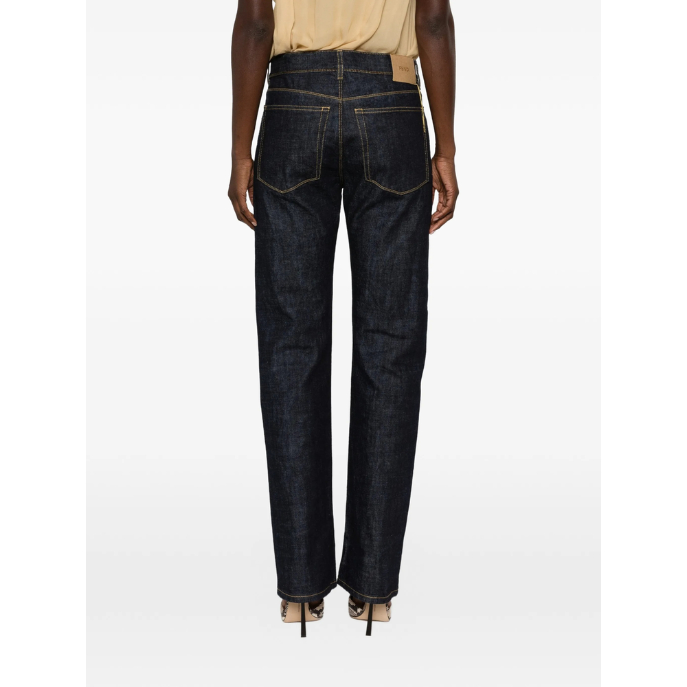 Logo-Patch Straight-Leg Jeans