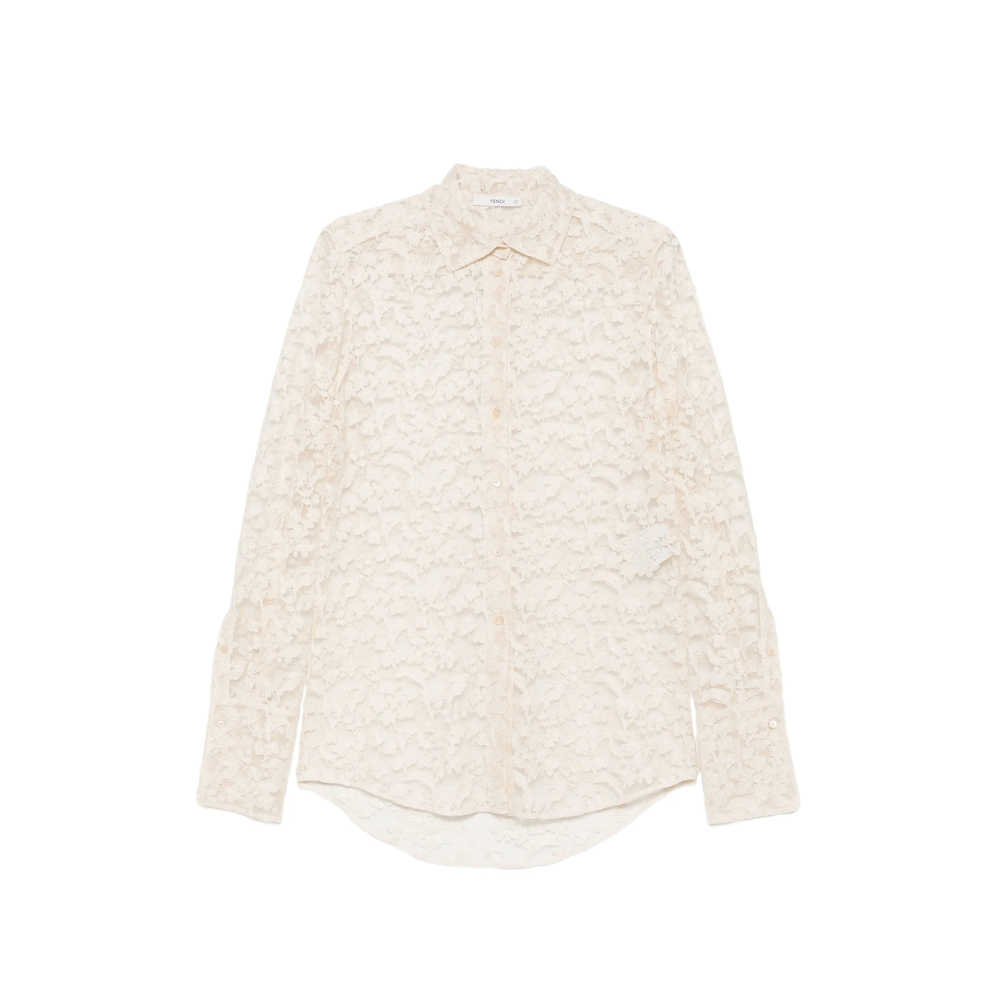 Fendi Floral-lace Buttoned Shirt