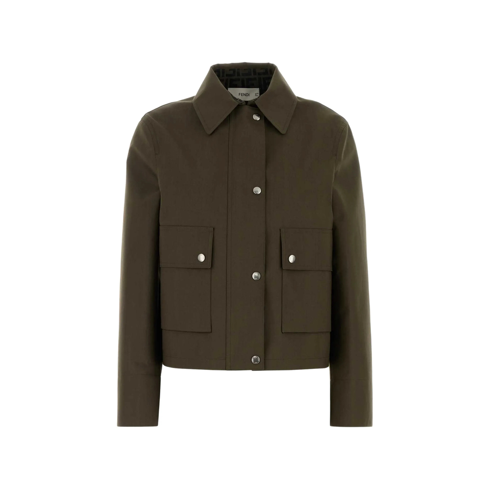 Green Fabric Blouson Jacket