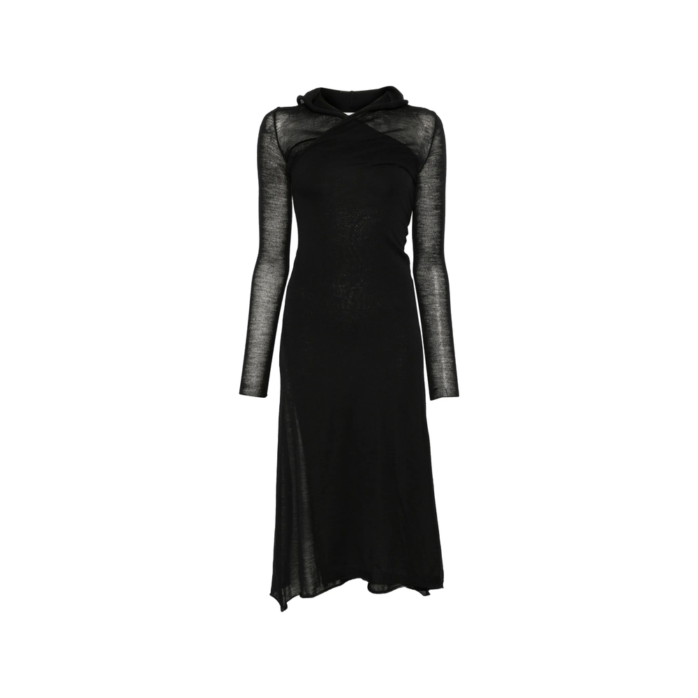 Fendi Hooded Long-sleeve Midi Dress