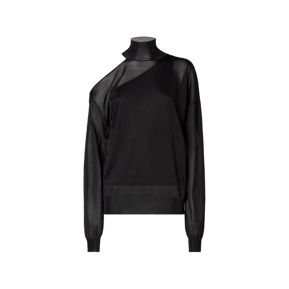 Fendi Black Silk Organza Sweater
